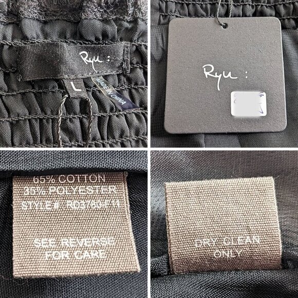 NWT RYU Black & White Feather Fringe Strapless Lace Roaring 20s Mini Dress Sz L - Picture 3 of 10